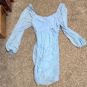 Chic Light Blue Mini Dress